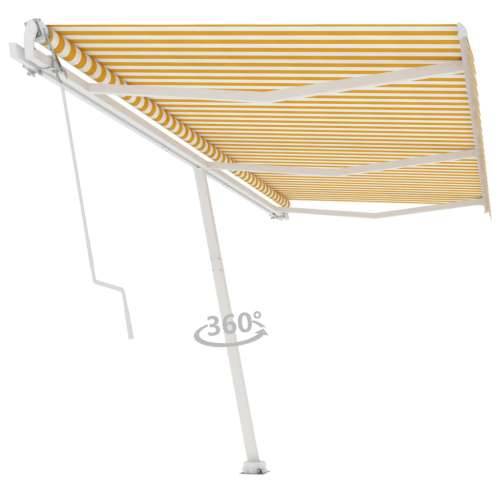 Samostojeća automatska tenda 600 x 350 cm žuto-bijela Cijena