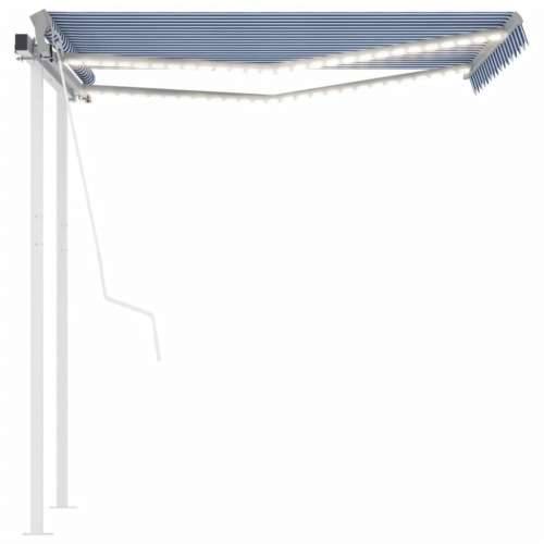 Automatska tenda sa senzorom LED 3,5 x 2,5 m plavo-bijela Cijena