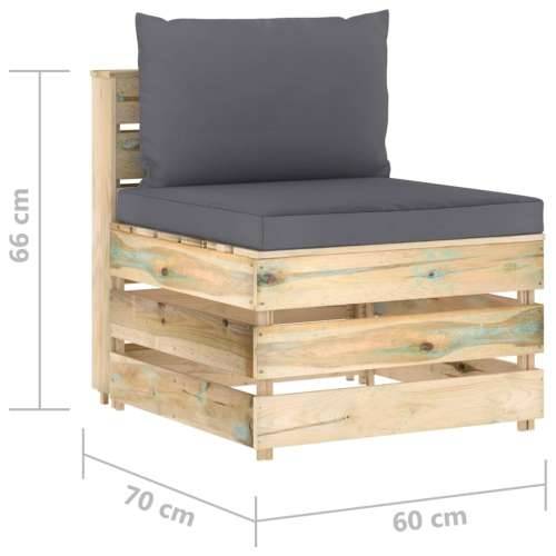 Modularna srednja sofa s jastucima od zeleno impregniranog drva - Antracit i smeđa 1 srednja sofa Cijena