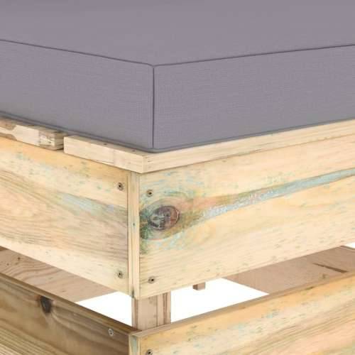 Modularna srednja sofa s jastucima od zeleno impregniranog drva - Siva i smeđa 1 srednja sofa Cijena