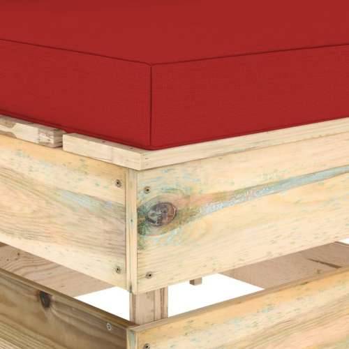Modularna srednja sofa s jastucima od zeleno impregniranog drva - crvena i smeđa 1 srednja sofa Cijena