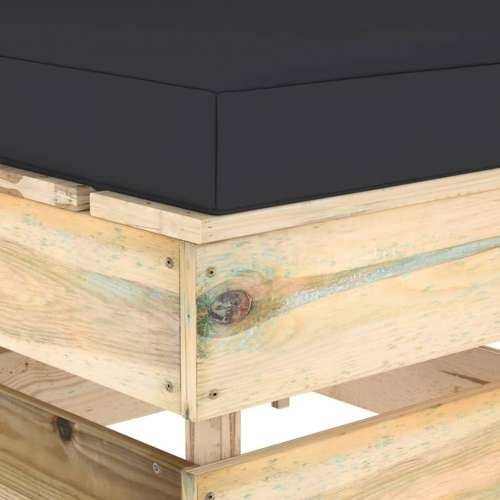 Modularna srednja sofa s jastucima od zeleno impregniranog drva - Crna i smeđa 1 srednja sofa Cijena
