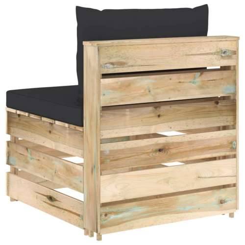 Modularna srednja sofa s jastucima od zeleno impregniranog drva - Crna i smeđa 1 srednja sofa Cijena