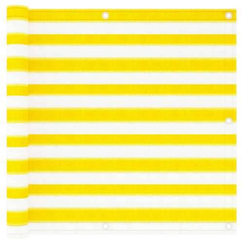 Balkonski zastor žuto-bijeli 90 x 300 cm HDPE - Žuta i bijela 90 x 300 cm Cijena