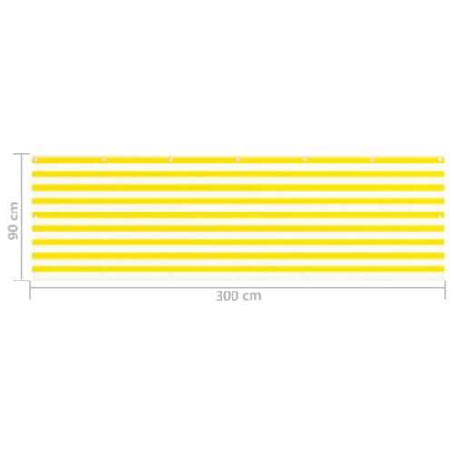 Balkonski zastor žuto-bijeli 90 x 300 cm HDPE - Žuta i bijela 90 x 300 cm Cijena