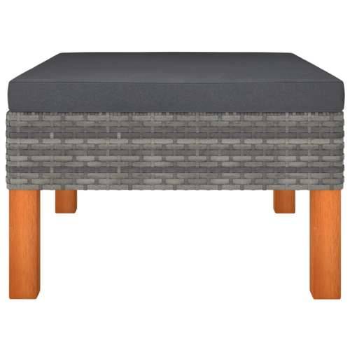 3-dijelna vrtna garnitura od poliratana i drva eukaliptusa - Siva 1 Srednja sofa + kutna sofa + naslon za noge Cijena