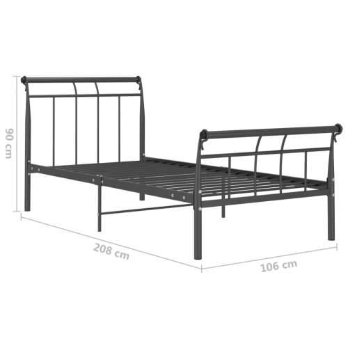 Okvir za krevet crni metalni 100 x 200 cm - Crna 100 x 200 cm Cijena