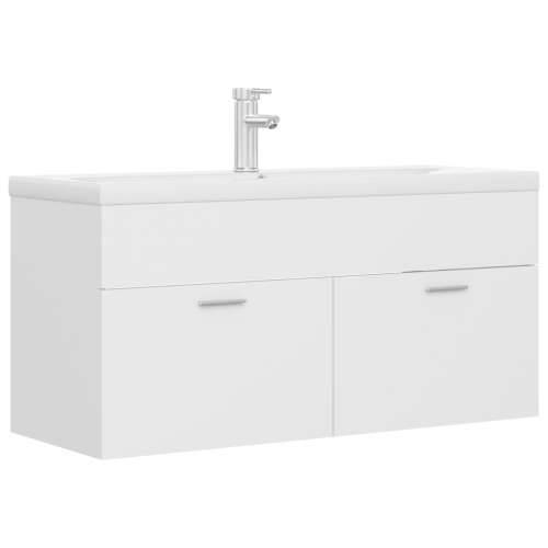 Ormarić s ugrađenim Lavabo - Umivaonikom bijeli od iverice - Bijela 100 x 38.5 x 46 cm 1 Sa slavinom Cijena
