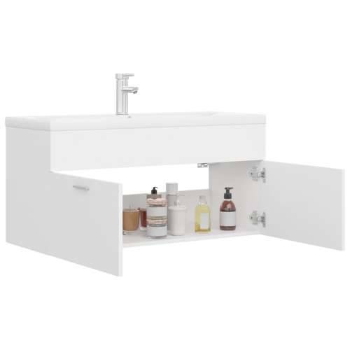 Ormarić s ugrađenim Lavabo - Umivaonikom bijeli od iverice - Bijela 100 x 38.5 x 46 cm 1 Sa slavinom Cijena