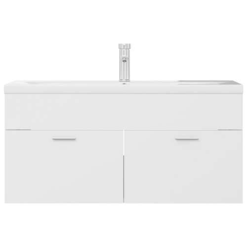 Ormarić s ugrađenim Lavabo - Umivaonikom bijeli od iverice - Bijela 100 x 38.5 x 46 cm 1 Sa slavinom Cijena