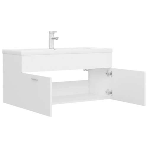 Ormarić s ugrađenim Lavabo - Umivaonikom bijeli od iverice - Bijela 100 x 38.5 x 46 cm 1 Sa slavinom Cijena