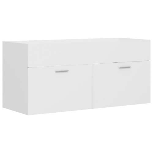 Ormarić s ugrađenim Lavabo - Umivaonikom bijeli od iverice - Bijela 100 x 38.5 x 46 cm 1 Sa slavinom Cijena