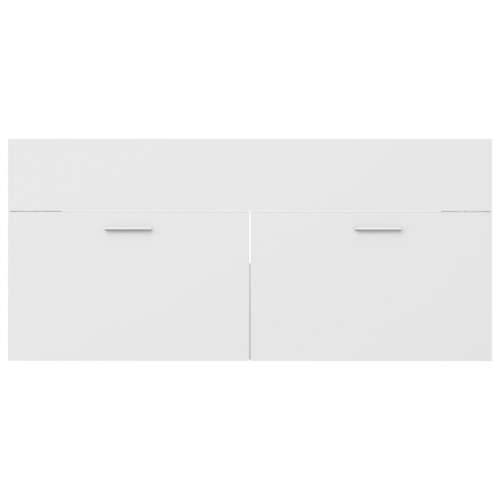 Ormarić s ugrađenim Lavabo - Umivaonikom bijeli od iverice - Bijela 100 x 38.5 x 46 cm 1 Sa slavinom Cijena
