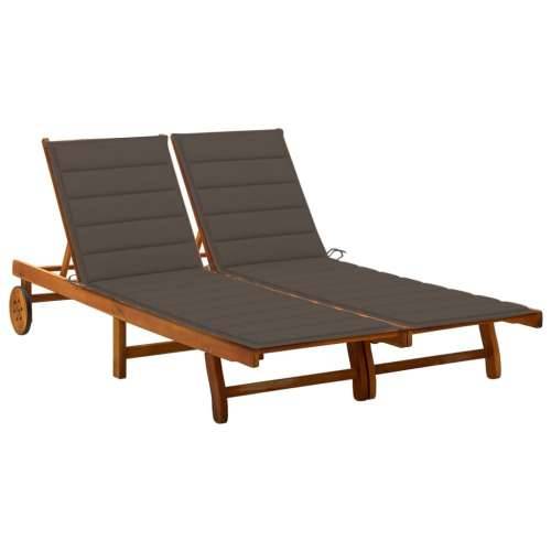 Vrtna ležaljka za 2 osobe s jastucima masivno bagremovo drvo - Sivo-smeđa 200 x 123 x 85 cm 1 Cijena