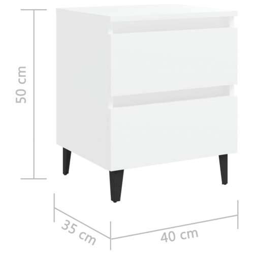 Noćni ormarić bijeli 40 x 35 x 50 cm od konstruiranog drva - Bijela 1 Cijena