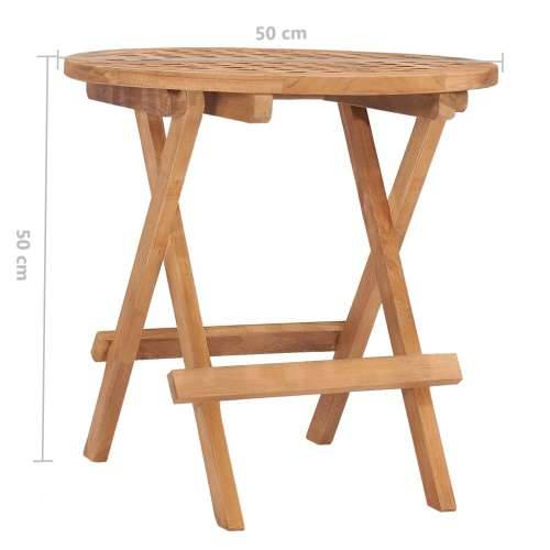 Sklopivi vrtni stol 50 x 50 x 50 cm od masivne tikovine - 1 Okruglo Cijena