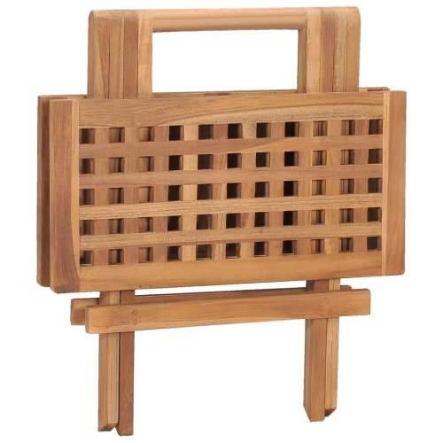 Sklopivi vrtni stol 50 x 50 x 50 cm od masivne tikovine - 1 Četvrtasto Cijena