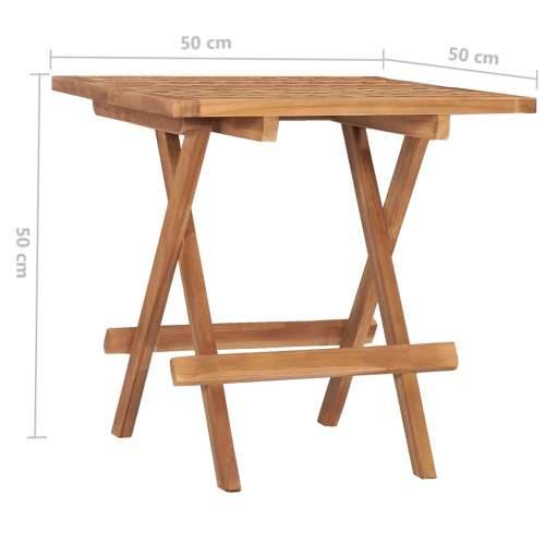 Sklopivi vrtni stol 50 x 50 x 50 cm od masivne tikovine - 1 Četvrtasto Cijena