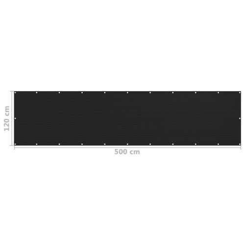 Balkonski zastor crni 120 x 500 cm HDPE Cijena