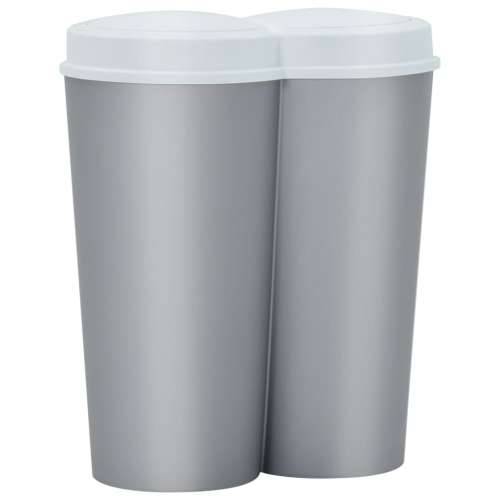 Dvostruka kanta za smeće srebrno-bijela 50 L Cijena