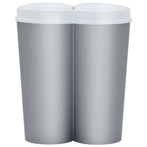 Dvostruka kanta za smeće srebrno-bijela 50 L Cijena