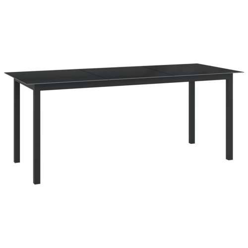 Vrtni stol crni 190 x 90 x 74 cm od aluminija i stakla Cijena