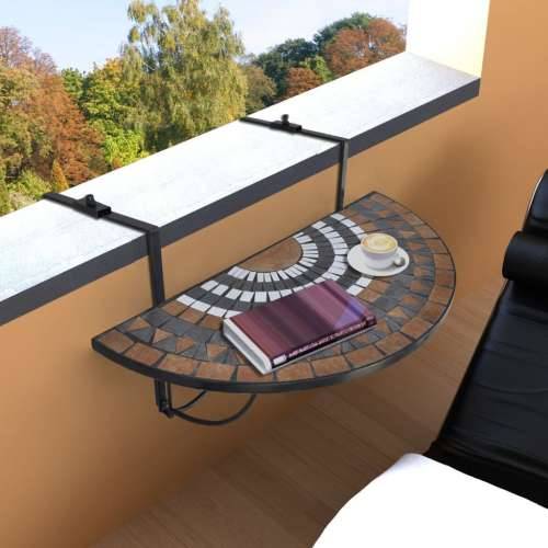 Viseći stolić za balkon od terakote s bijelim mozaikom Cijena