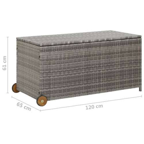 Vrtna kutija za pohranu svjetlosiva 120x65x61 cm od poliratana - Siva Cijena