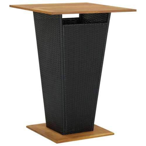 5-dijelni vrtni barski set od poliratana s jastucima crni - Crna Dužina stola 80 cm 4 Cijena