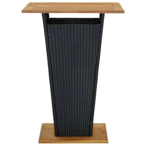 5-dijelni vrtni barski set od poliratana s jastucima crni - Crna Dužina stola 80 cm 4 Cijena