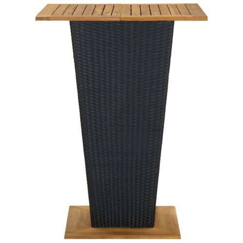 5-dijelni vrtni barski set od poliratana s jastucima crni - Crna Dužina stola 80 cm 4 Cijena
