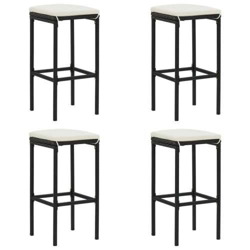 5-dijelni vrtni barski set od poliratana s jastucima crni - Crna Dužina stola 80 cm 4 Cijena