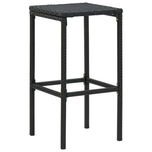 5-dijelni vrtni barski set od poliratana s jastucima crni - Crna Dužina stola 80 cm 4 Cijena