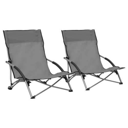 Sklopive stolice za plažu od tkanine 2 kom sive Cijena