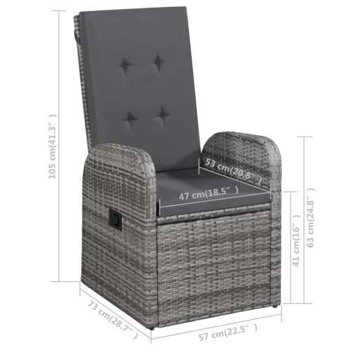 Vrtna garnitura - 7-dijelni vrtni blagovaonski set sivi - Siva 6 Cijena