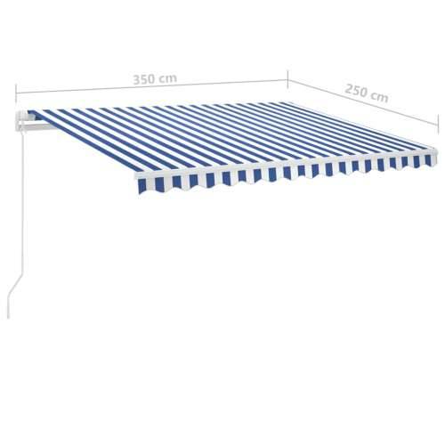 Samostojeća tenda na ručno uvlačenje 350 x 250 cm plavo-bijela Cijena