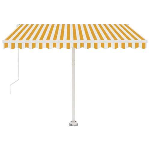Samostojeća tenda na ručno uvlačenje 350 x 250 cm žuto-bijela - Žuta i bijela 350 x 250 cm 1 Cijena
