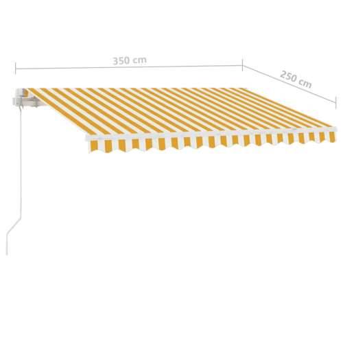 Samostojeća tenda na ručno uvlačenje 350 x 250 cm žuto-bijela - Žuta i bijela 350 x 250 cm 1 Cijena