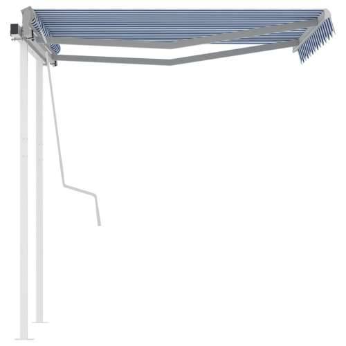 Tenda na ručno uvlačenje sa stupovima 3,5 x 2,5 m plavo-bijela - Plava i bijela 3.5 x 2.5 m 1 Cijena