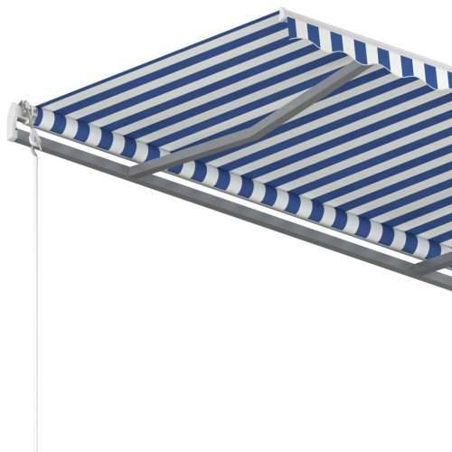Tenda na ručno uvlačenje sa stupovima 3,5 x 2,5 m plavo-bijela - Plava i bijela 3.5 x 2.5 m 1 Cijena