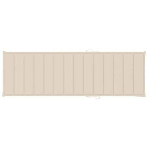 Vrtna ležaljka za sunčanje s jastukom masivno bagremovo drvo - Krema 200 x 63 x 85 cm 1 Cijena