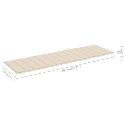 Vrtna ležaljka za sunčanje s jastukom masivno bagremovo drvo - Krema 200 x 63 x 85 cm 1 Cijena
