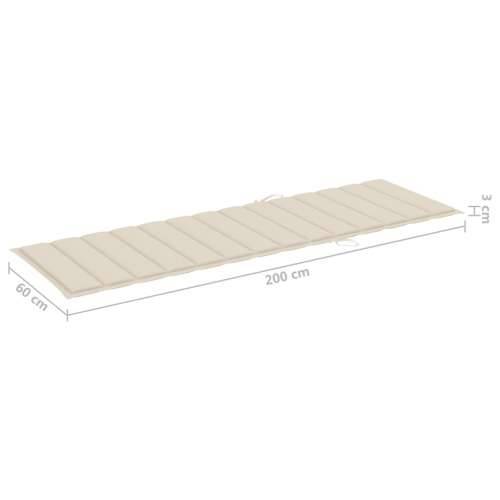 Vrtna ležaljka za sunčanje s jastukom masivno bagremovo drvo - Bež 200 x 63 x 85 cm 1 Cijena