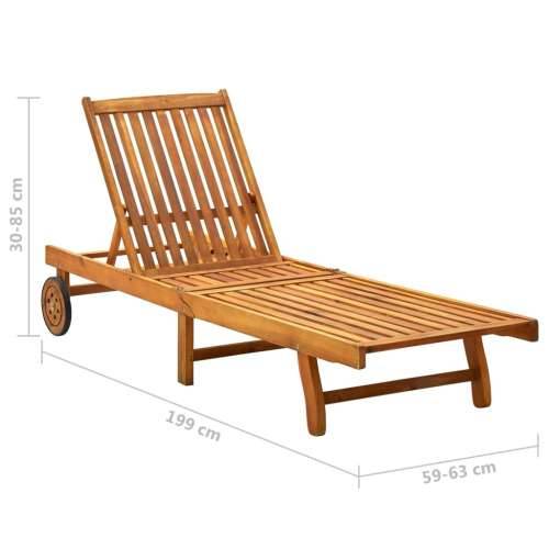Vrtna ležaljka za sunčanje s jastukom masivno bagremovo drvo Plava 200 x 63 x 85 cm 1 Cijena