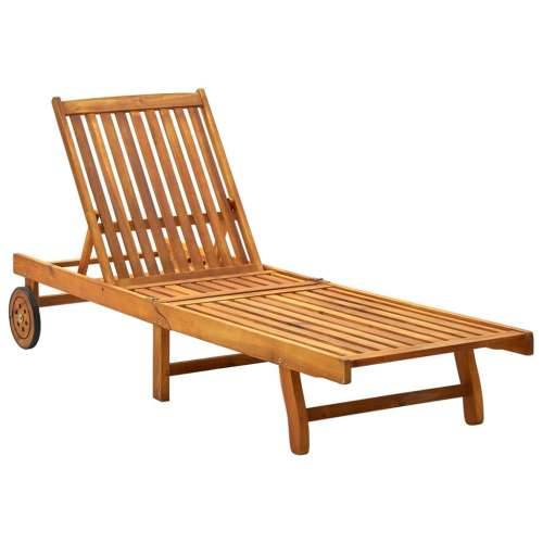 Vrtna ležaljka za sunčanje s jastukom masivno bagremovo drvo - Crvena 200 x 63 x 85 cm 1 Cijena