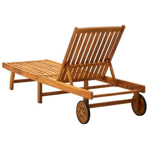 Vrtna ležaljka za sunčanje s jastukom masivno bagremovo drvo - Crvena 200 x 63 x 85 cm 1 Cijena