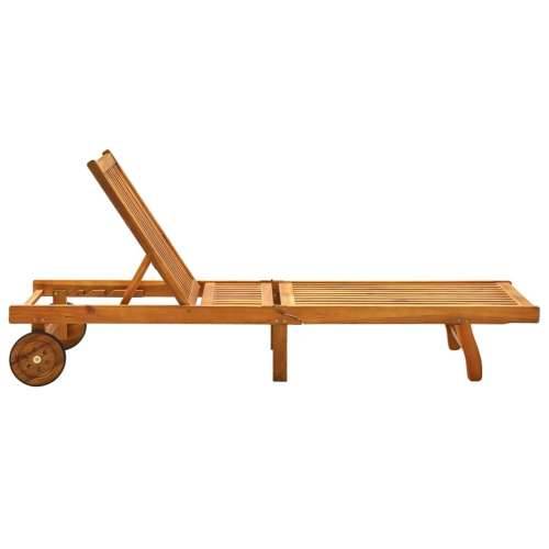 Vrtna ležaljka za sunčanje s jastukom masivno bagremovo drvo - Crvena 200 x 63 x 85 cm 1 Cijena