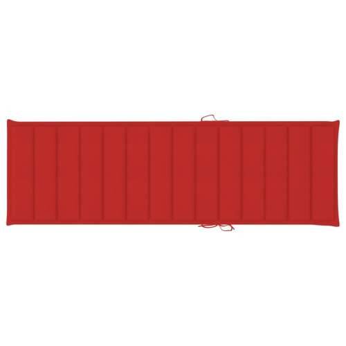 Vrtna ležaljka za sunčanje s jastukom masivno bagremovo drvo - Crvena 200 x 63 x 85 cm 1 Cijena