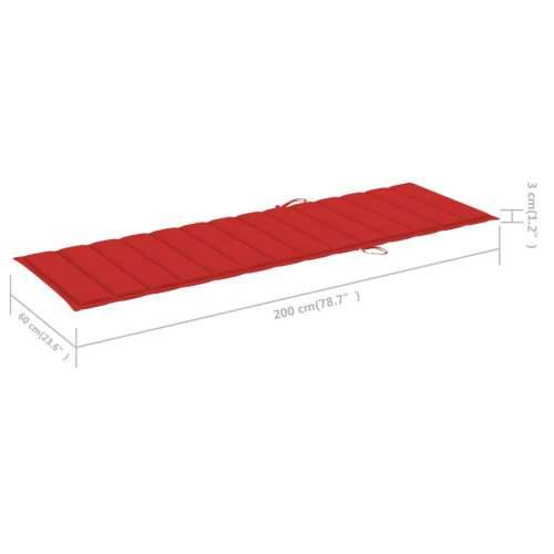 Vrtna ležaljka za sunčanje s jastukom masivno bagremovo drvo - Crvena 200 x 63 x 85 cm 1 Cijena
