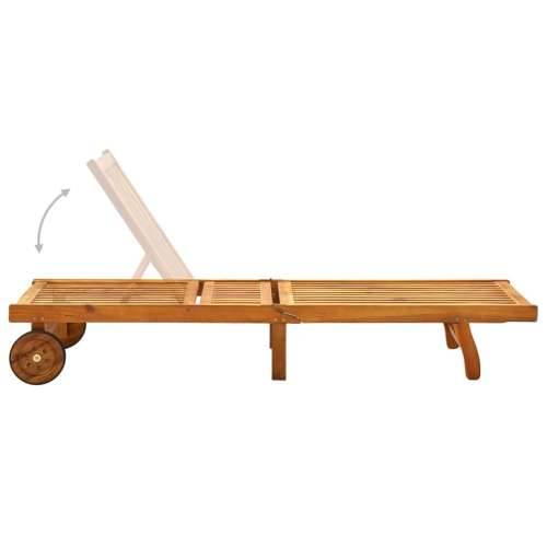 Vrtna ležaljka za sunčanje s jastukom masivno bagremovo drvo - Crna 200 x 63 x 85 cm 1 Cijena